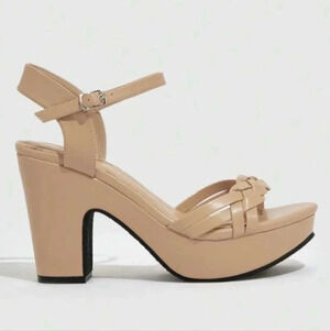 Braided Detail Open Toe Low Platform Sandals